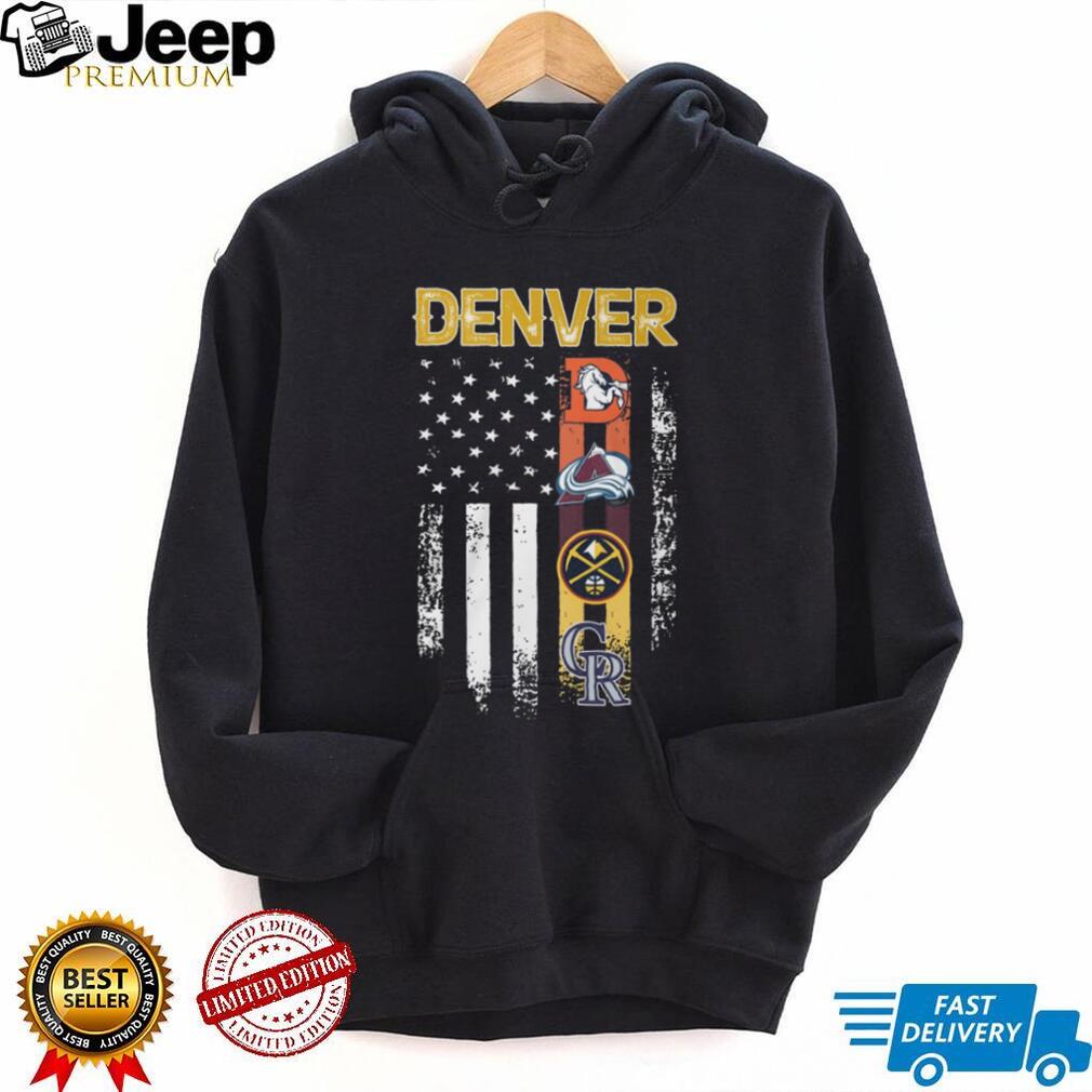 Denver Sports Teams American Flag Distressed T Shirt