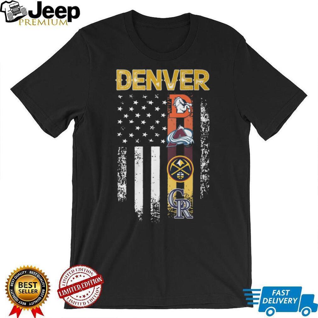Denver Sports Teams American Flag Distressed T Shirt