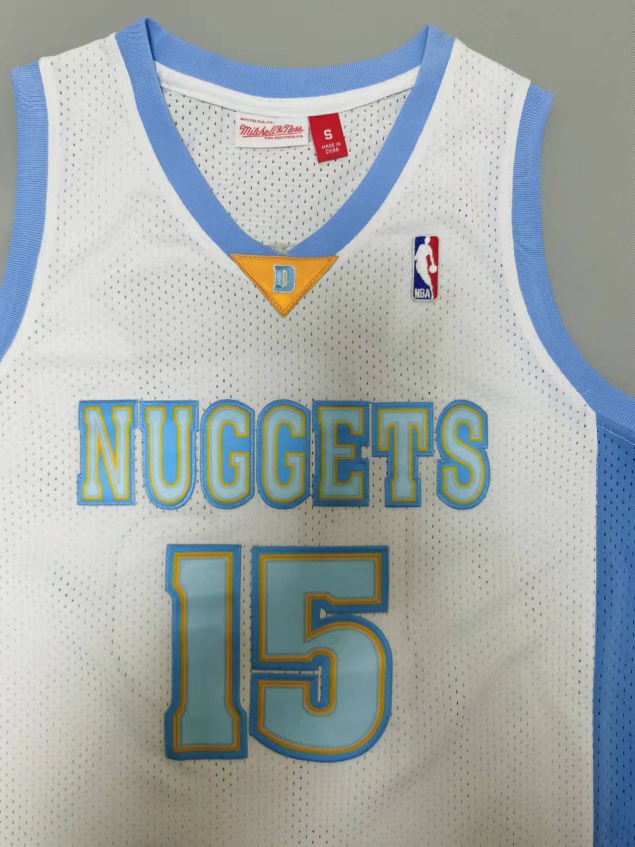 Denver Nuggets #15 Anthony throwback jersey white Style 2