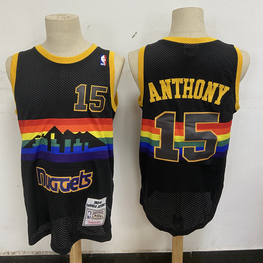 Denver Nuggets #15 Carmelo Anthon Nuggets 15 # Anthony White Premium Mesh Jersey Style 1