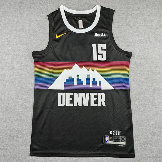 Denver Nuggets #15 Nikola Jokic 26 Nuggets 15 Black City Edition Style 2