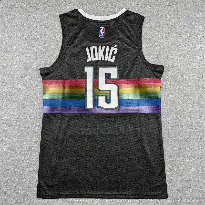 Denver Nuggets #15 Nikola Jokic 26 Nuggets 15 Black City Edition Style 3