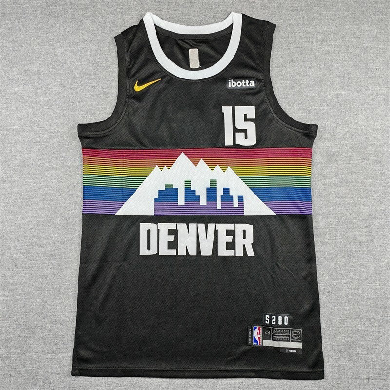 Denver Nuggets #15 Nikola Jokic 26 Nuggets 15 Black City Edition Style 4