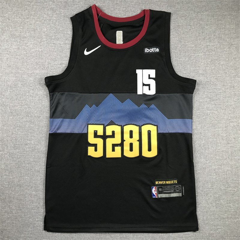 Denver Nuggets #15 Nikola Jokic Nuggets 15 Black City s-xxl Style 2