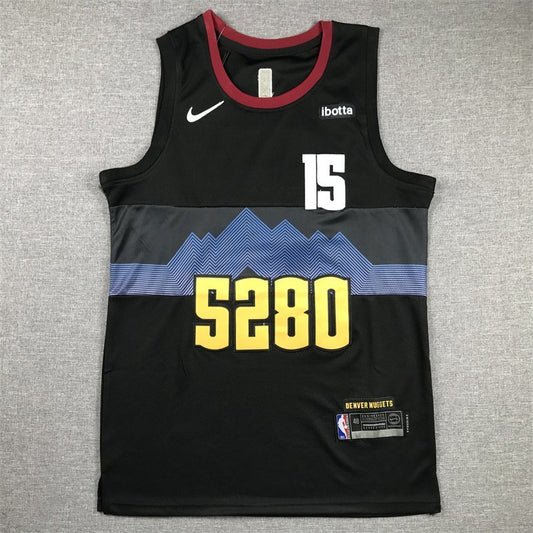 Denver Nuggets #15 Nikola Jokic Nuggets 15 Black City s-xxl Style 2