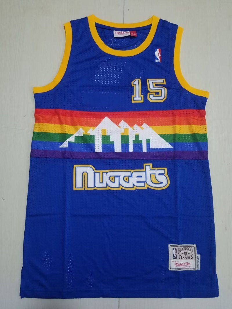 Denver Nuggets #15 Nikola Jokic Nuggets 15 Retro Blue s-xxl Style 2
