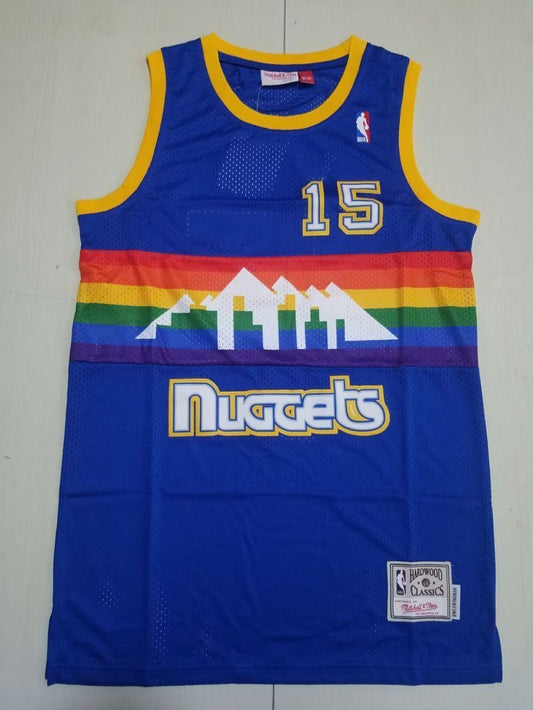 Denver Nuggets #15 Nikola Jokic Nuggets 15 Retro Blue s-xxl Style 2