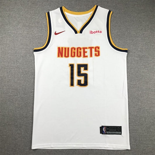 Denver Nuggets #15 Nikola Jokic Nuggets 15 White s-xxl Style 2