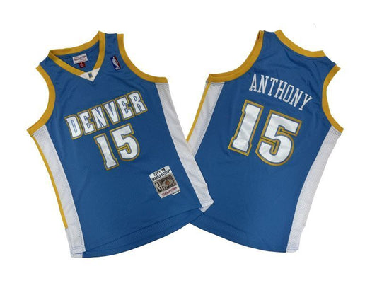 Denver Nuggets #15 Nikola Jokic Nuggets 15 # Light Blue 03-04 Season Mitchell Retro Mesh Jersey --. Anthony Style 1