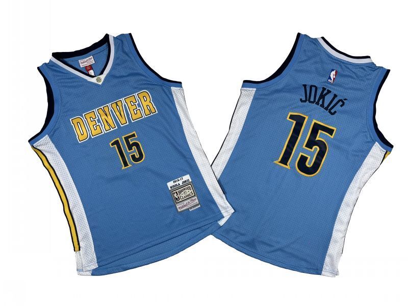 Denver Nuggets #15 Nikola Jokic Nuggets 15 # Light Blue 16-17 Season Mitchell Retro Mesh Jersey -- Nikola . Jokic Style 2