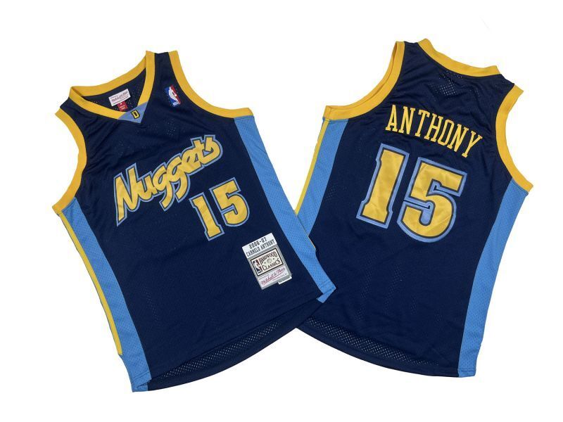 Denver Nuggets #15 Nikola Jokic Nuggets 15 # Navy 06-07 Season Mitchell Retro Mesh Jersey --. Anthony Style 1