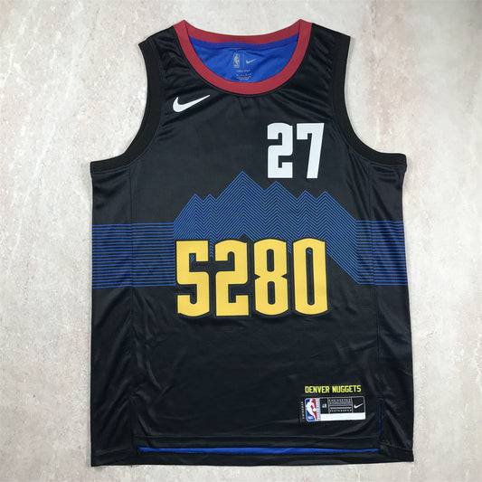 Denver Nuggets #27 Jamal Murray Hot Press Nuggets 27 Black City S-XXL Style 2