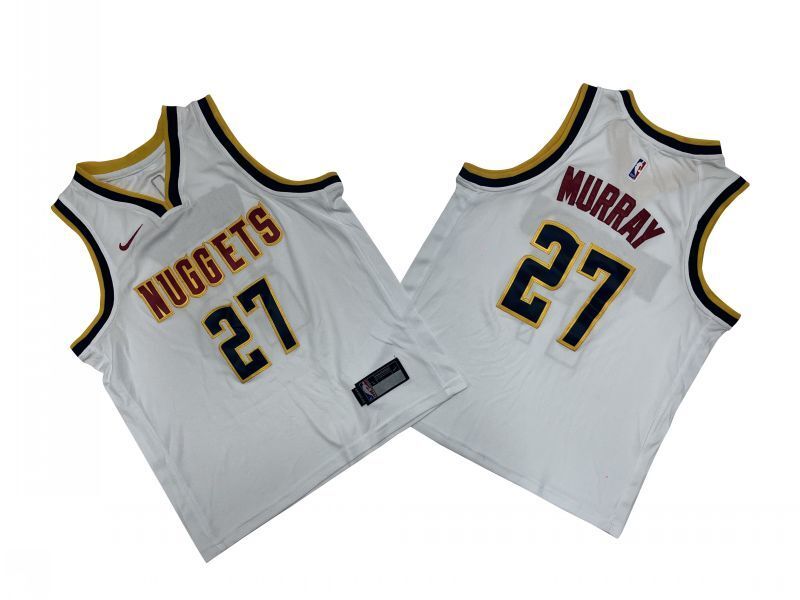 Denver Nuggets #27 Jamal Murray Nuggets 27 # White Fan Youth -- Jabbar . Murray