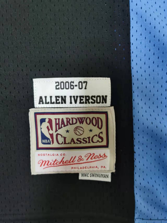 Denver Nuggets #3 Iverson throwback jersey black Style 2
