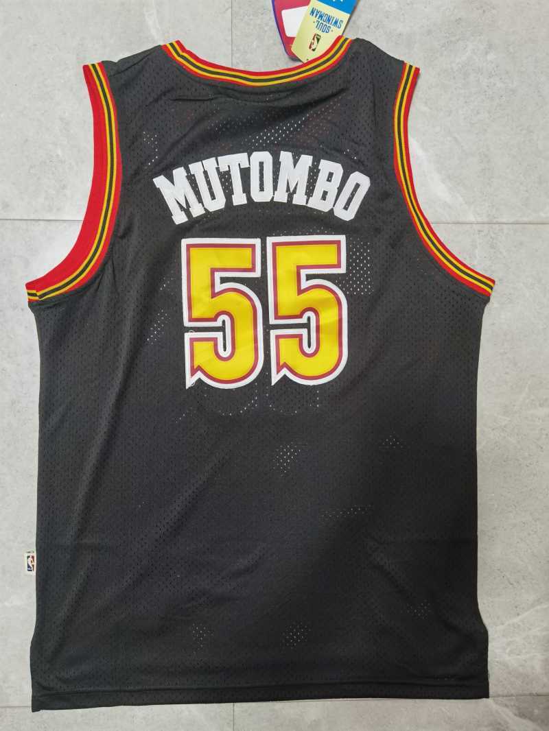 Denver Nuggets #55 Dikembe Mutombo Nuggets 55 # Navy Retro Edition Jersey Style 1