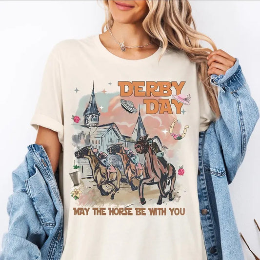 Derby Day May The Horse Be With You Shirt Derby Vibes Shirt Kentucky Derby Shirt 2025 Derby Tee Derby Party Tees Derby Time Tees  T-shirt, sweater and Hoodie