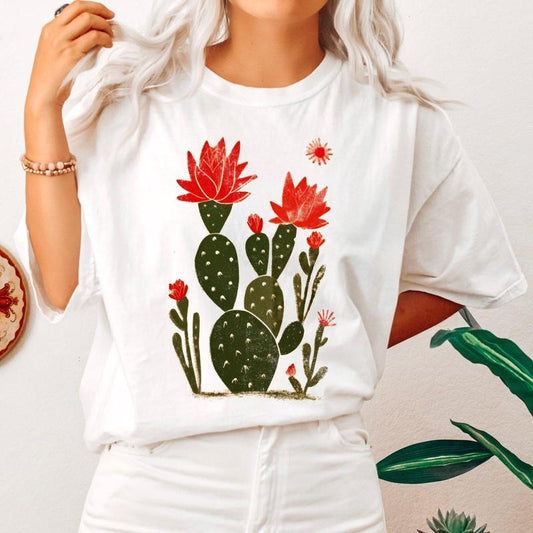 Desert Cactus, Succulent, Country, Western, Plants, Tshirt, Women's Crew Neck, Crewneck