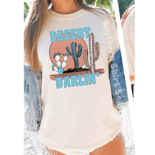 Desert Darlin t shirt  | Ivory comfort colors t shirt | Retro Western T shirt