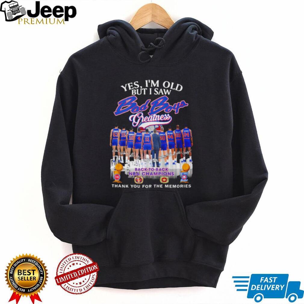 Detroit Bad Boys Greatness Back To Back NBA Champions T Shirt