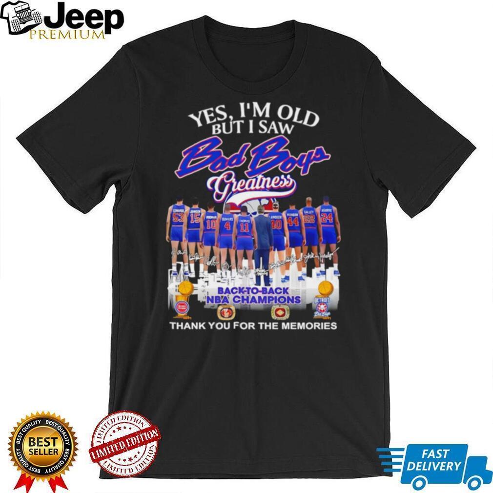 Detroit Bad Boys Greatness Back to Back NBA Champions Tribute T Shirt