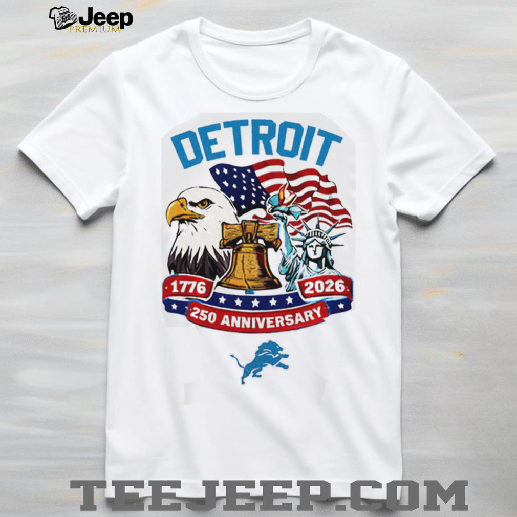 Detroit Lions 250th Anniversary 1776 2026 Personalized Patriotic Custom Jersey T Shirt