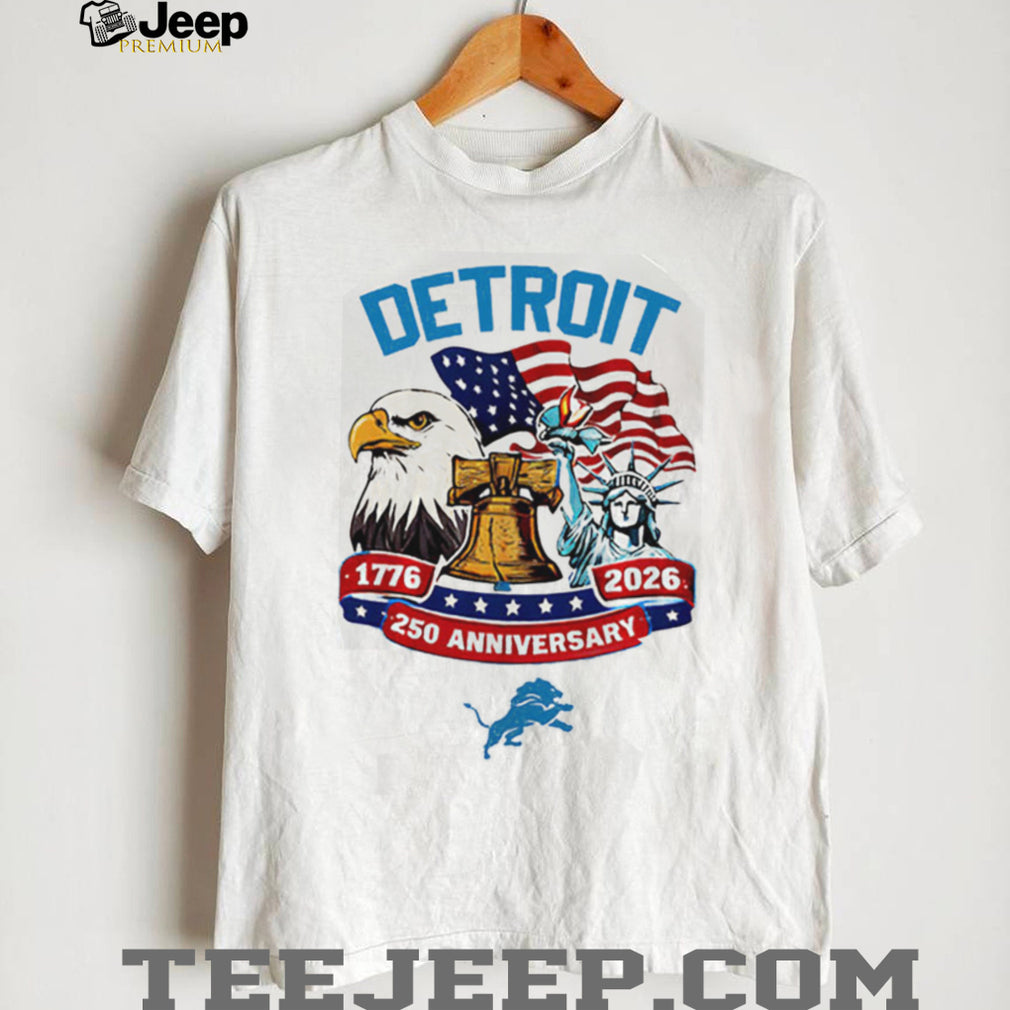 Detroit Lions 250th Anniversary 1776 2026 Personalized Patriotic Custom Jersey T Shirt