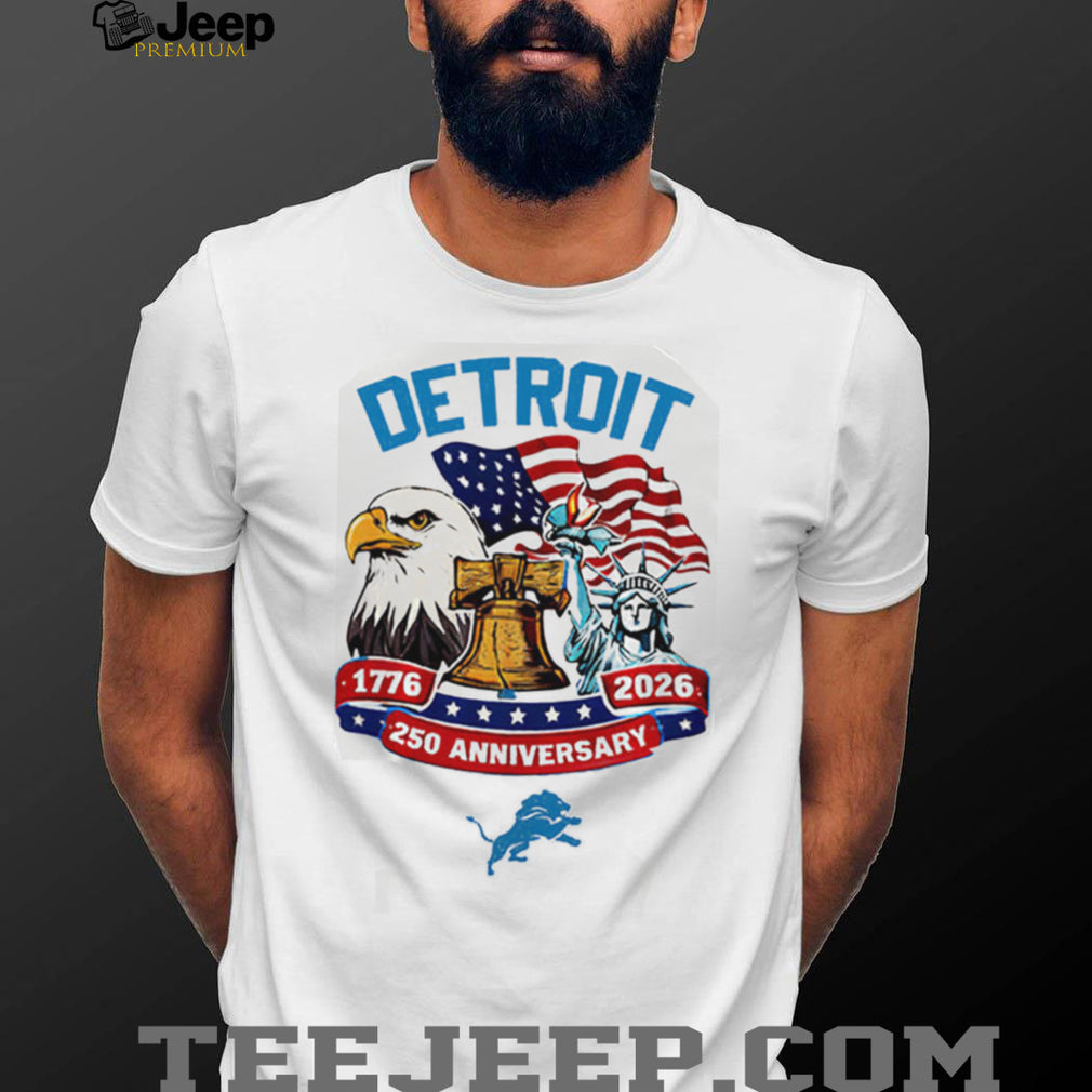 Detroit Lions 250th Anniversary 1776 2026 Personalized Patriotic Custom Jersey T Shirt