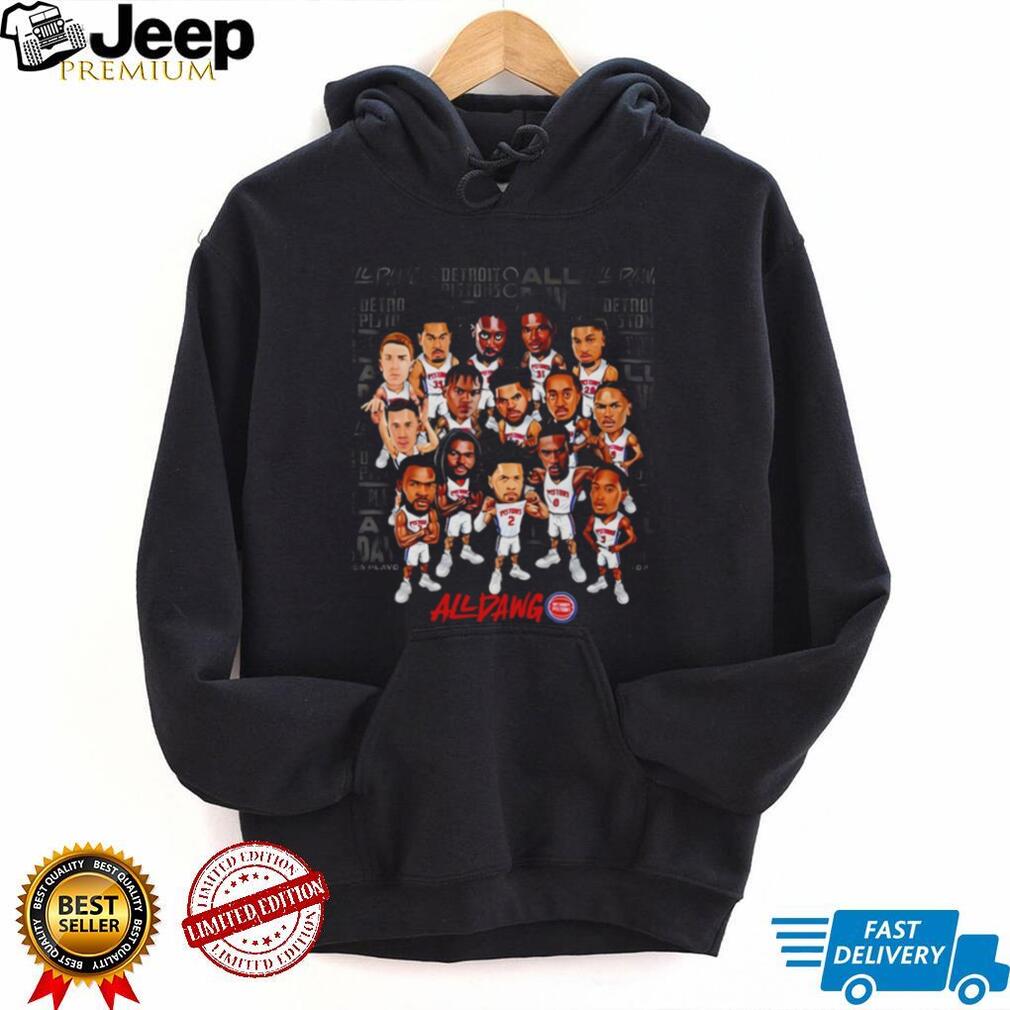 Detroit Pistons All Dawg Team Roster Retro Basketball Fans Men Women Vintage T Shirt