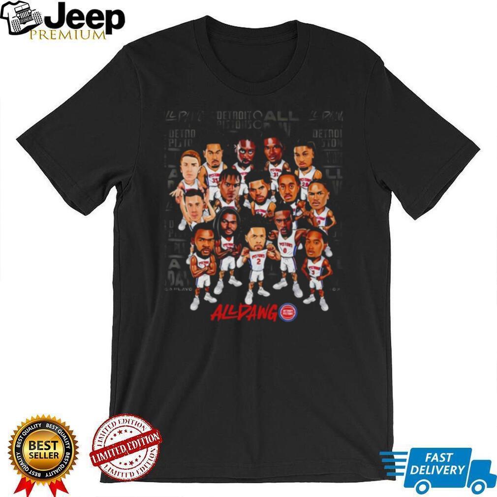 Detroit Pistons All Dawg Team Roster Retro Basketball Fans Men Women Vintage T Shirt
