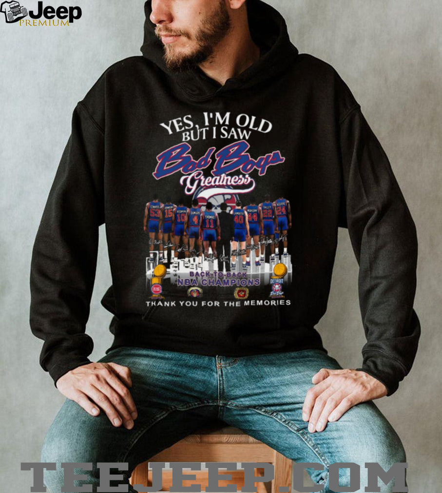 Detroit Pistons Bad Boys Greatness Back to Back NBA Champions Signatures T Shirt