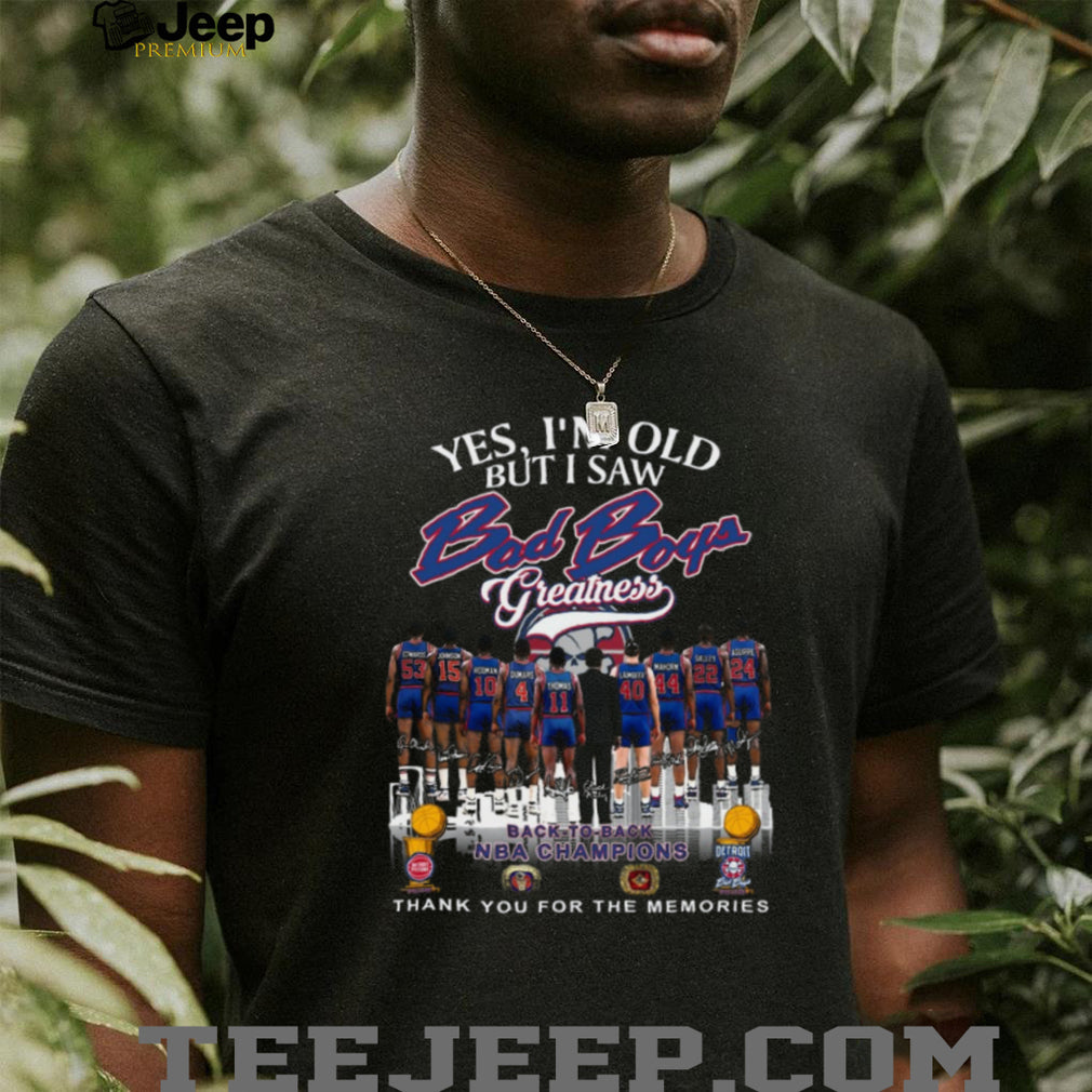 Detroit Pistons Bad Boys Greatness Back to Back NBA Champions Signatures T Shirt