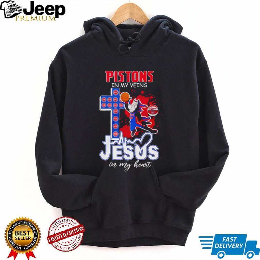 Detroit Pistons Basketball Hooper Mascot Cross Jesus In My Heart Fans Vintage Men T Shirt