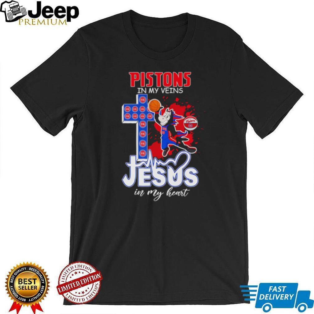 Detroit Pistons Basketball Jesus in My Heart Christian NBA Fan T Shirt