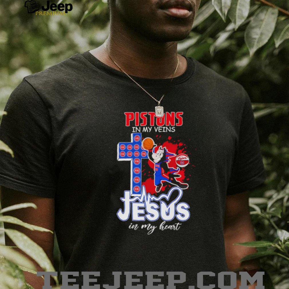 Detroit Pistons Basketball Jesus in My Heart Christian NBA Fan T Shirt