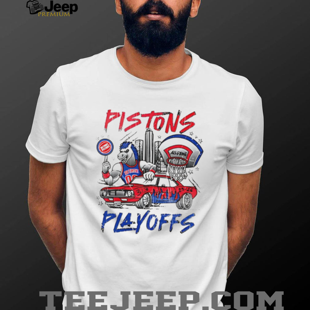 Detroit Pistons Mascot Hooper Muscle Car Playoffs Streetwear T Shirt