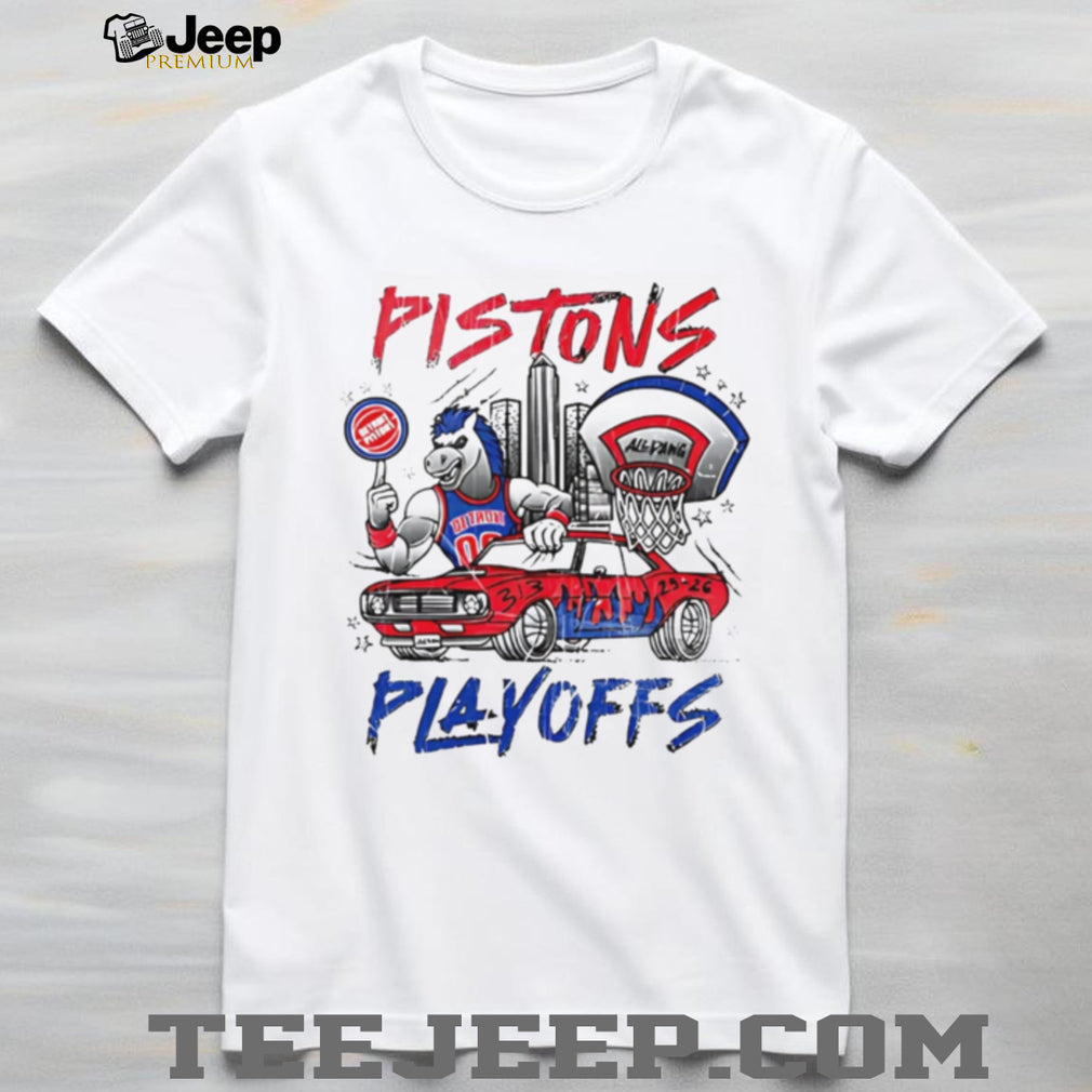 Detroit Pistons Mascot Hooper Muscle Car Playoffs Streetwear T Shirt