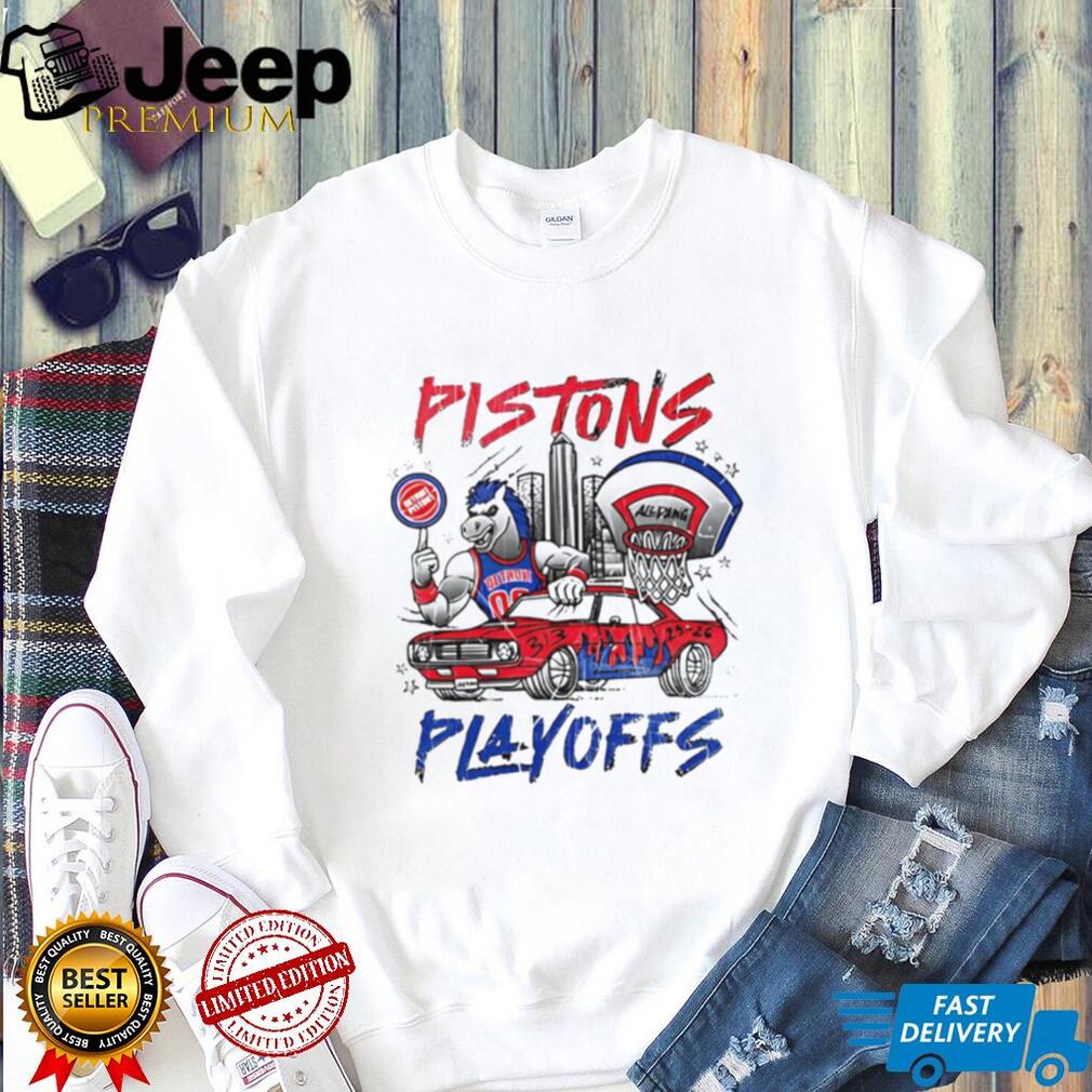 Detroit Pistons Mascot Hooper Muscle Car Playoffs Streetwear T Shirt