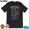Detroit Pistons Team Roster Signatures Vertical Typography Basketball T Shirt