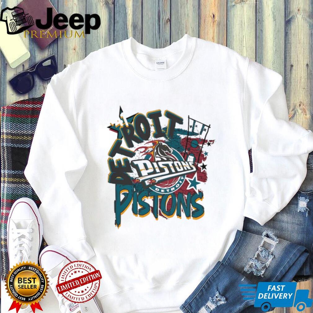 Detroit Pistons Vintage Horse Head Logo Distressed Graphic T Shirt