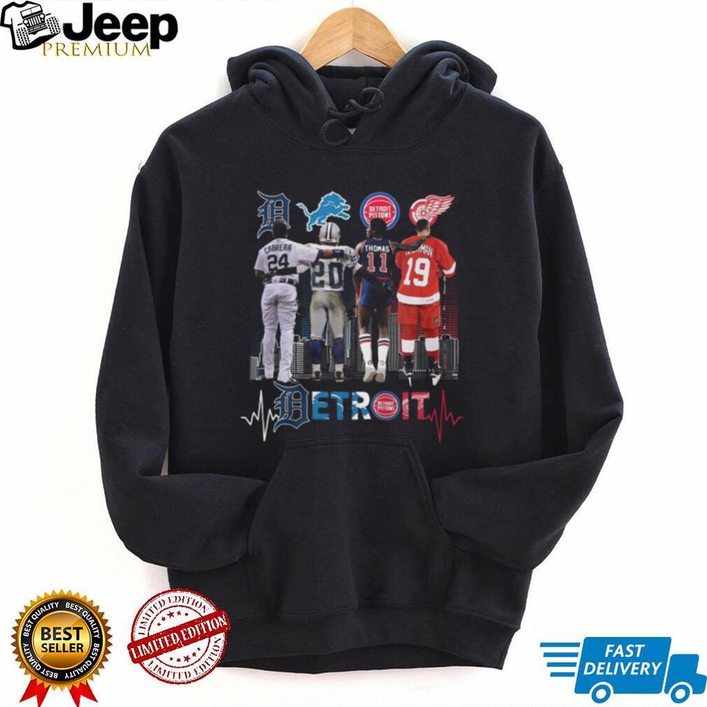 Detroit Sports Legends City Skyline T Shirt Cabrera Sanders Thomas Yzerman