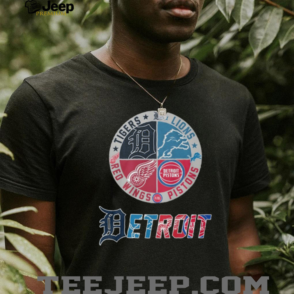 Detroit Sports Legends Tigers Lions Red Wings Pistons Logo T Shirt