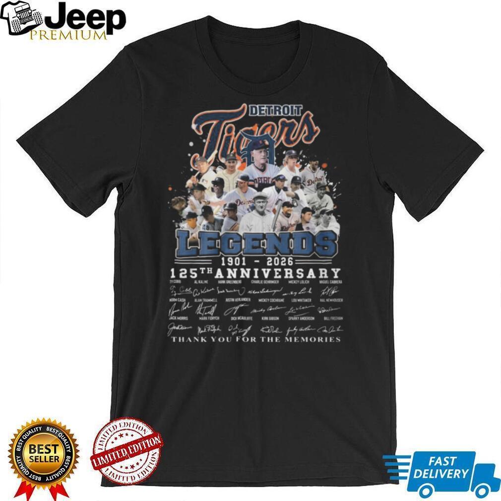 Detroit Tigers Legends 125th Anniversary 1901 2026 Signatures History Shirt