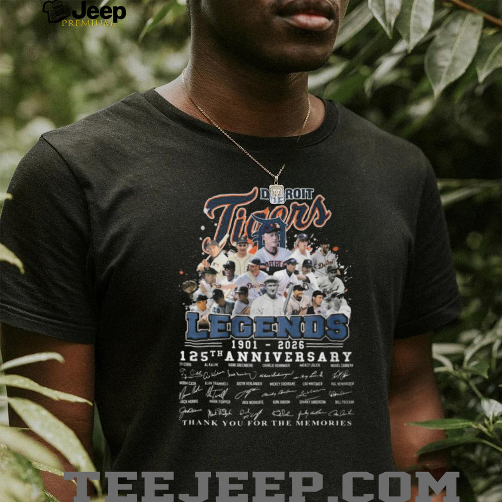 Detroit Tigers Legends 125th Anniversary 1901 2026 Signatures History Shirt