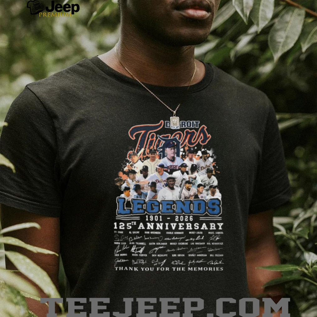 Detroit Tigers Legends 125th Anniversary 1901 2026 Signatures History T Shirt