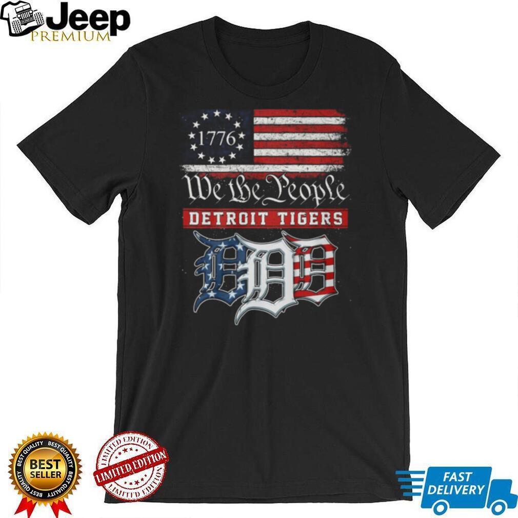 Detroit Tigers We The People 1776 Patriotic American Flag T Shirt