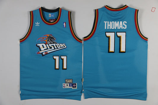 Detroit Pistons #11 Thomas Detroit Pistons Blue Retro Premium Mesh Jersey