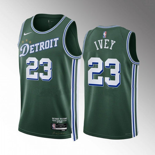 Detroit Pistons #23 Jaden Ivey 2022-23-city-edition-green-jersey