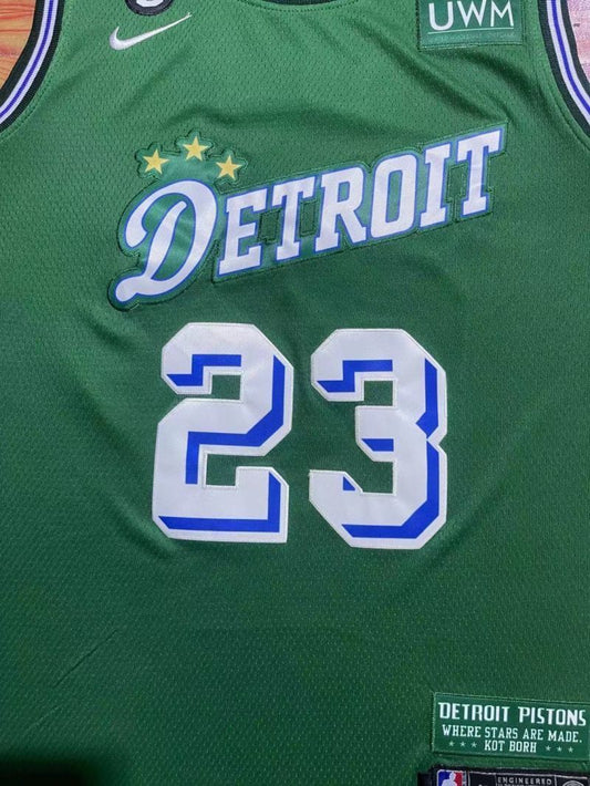 Detroit Pistons #23 Jaden Ivey 23 Season Pistons 23 Green Jersey Style 3
