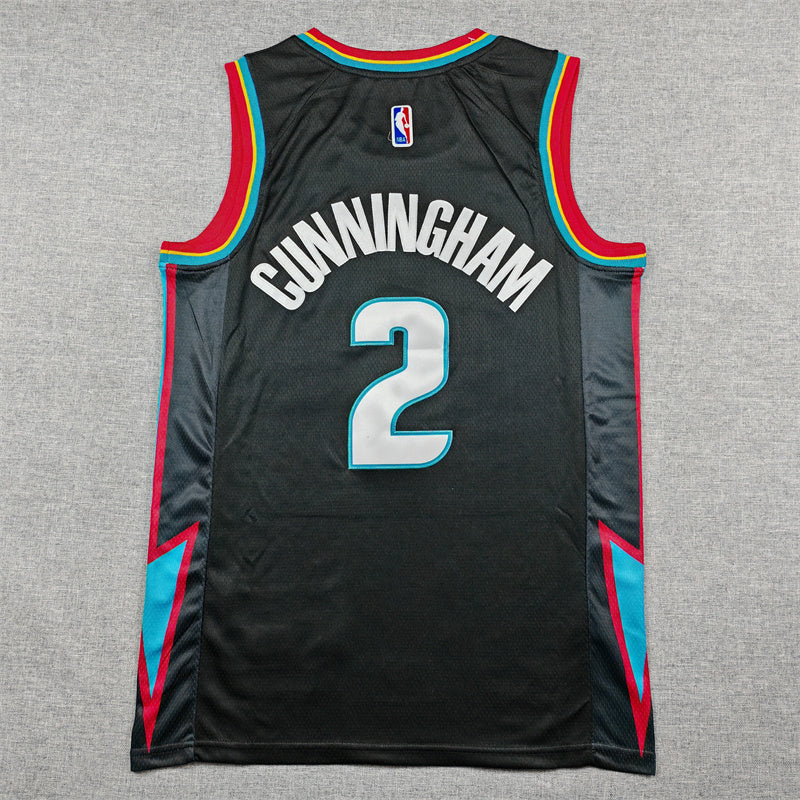 Detroit Pistons #2 Cade Cunningham 26 Pistons 2 Black City Edition Style 1