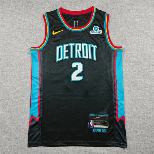 Detroit Pistons #2 Cade Cunningham 26 Pistons 2 Black City Edition Style 2